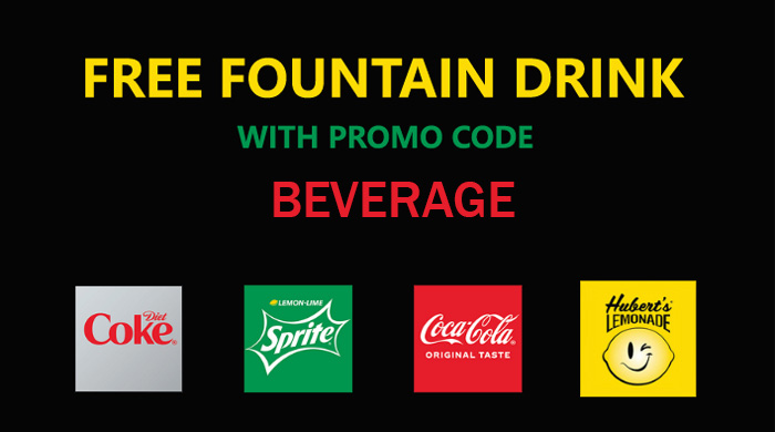 logos of Diet Coke, Sprite, Coca-Cola, and Hubert's Lemonade against a black background with colored text