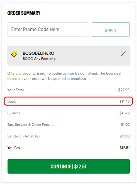 BOGO Subway Promo Code (Online Order) Through March 27th - Debt