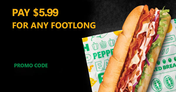 Subway Coupon Codes: Footlong Meal $7.99, 6-Inch Sub $3.49